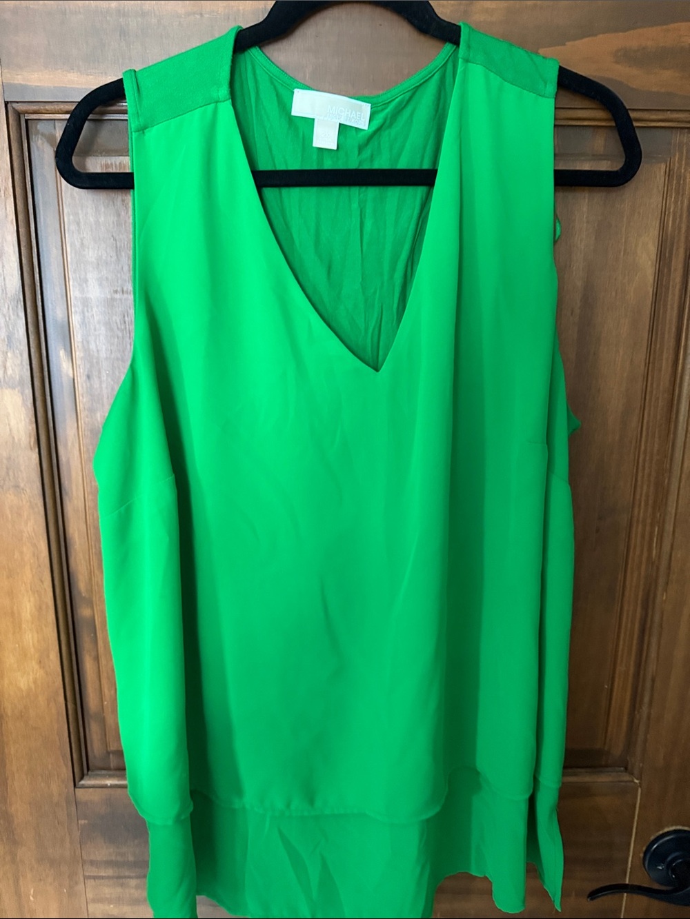 Michael Kors Bright Green V-Neck Sleeveless Camisole